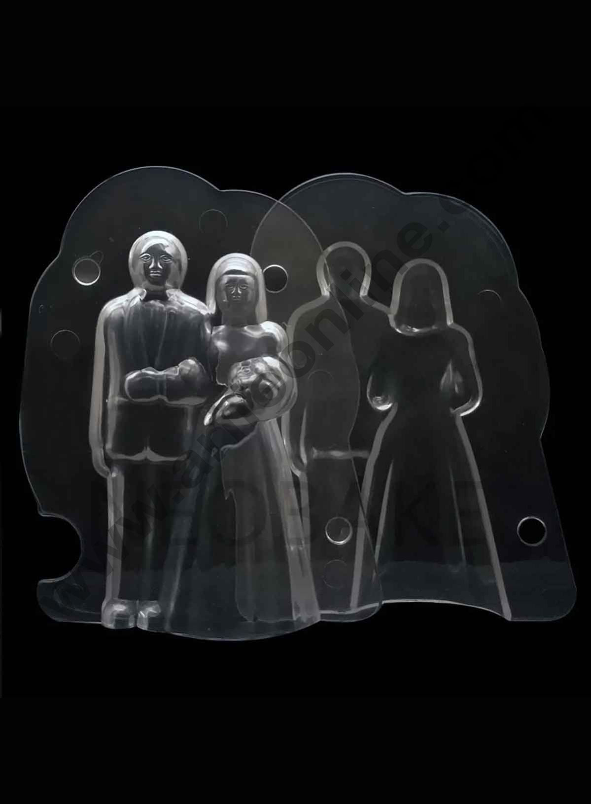 Cake Decor Polycarbonate 3D Wedding Couple Chocolate Mold Cake Decorating Chocolate Mould Tools