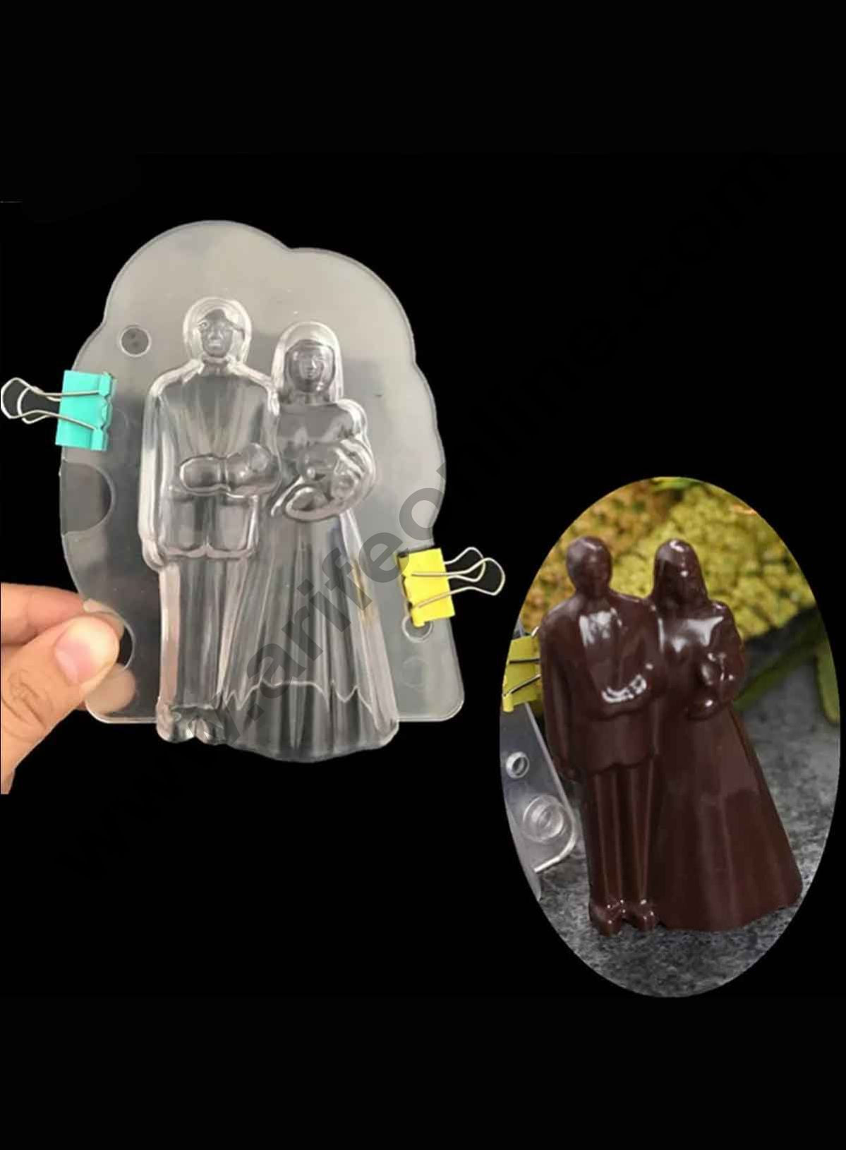 Cake Decor Polycarbonate 3D Wedding Couple Chocolate Mold Cake Decorating Chocolate Mould Tools