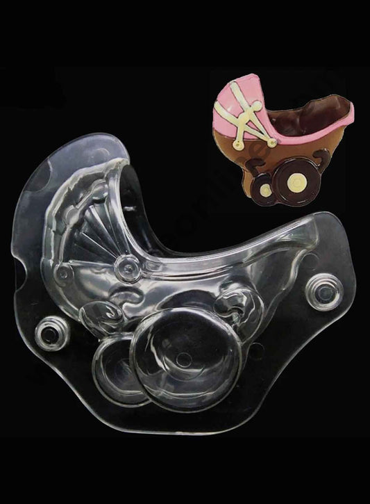 Cake Decor Polycarbonate 3D Baby Cart Chocolate Mold Cake Decorating Chocolate Mould Tools