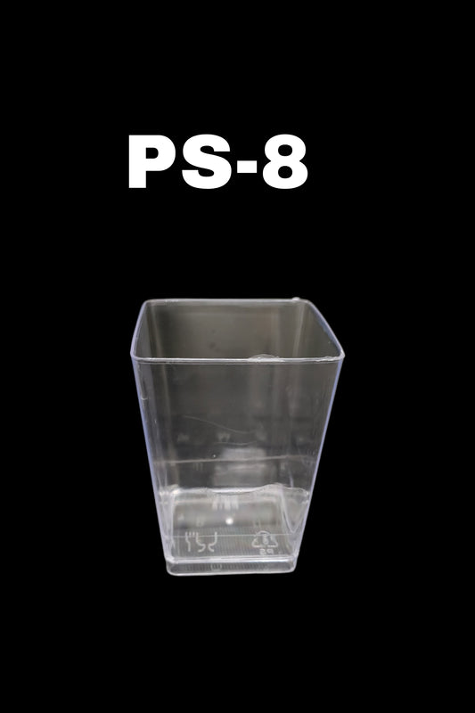 Mini Transparent Acrylic Mousse Cup Without Lid | Pudding Cup | Parfait Cup 125ML (PS-8) (MOQ 500 PCS) (O)