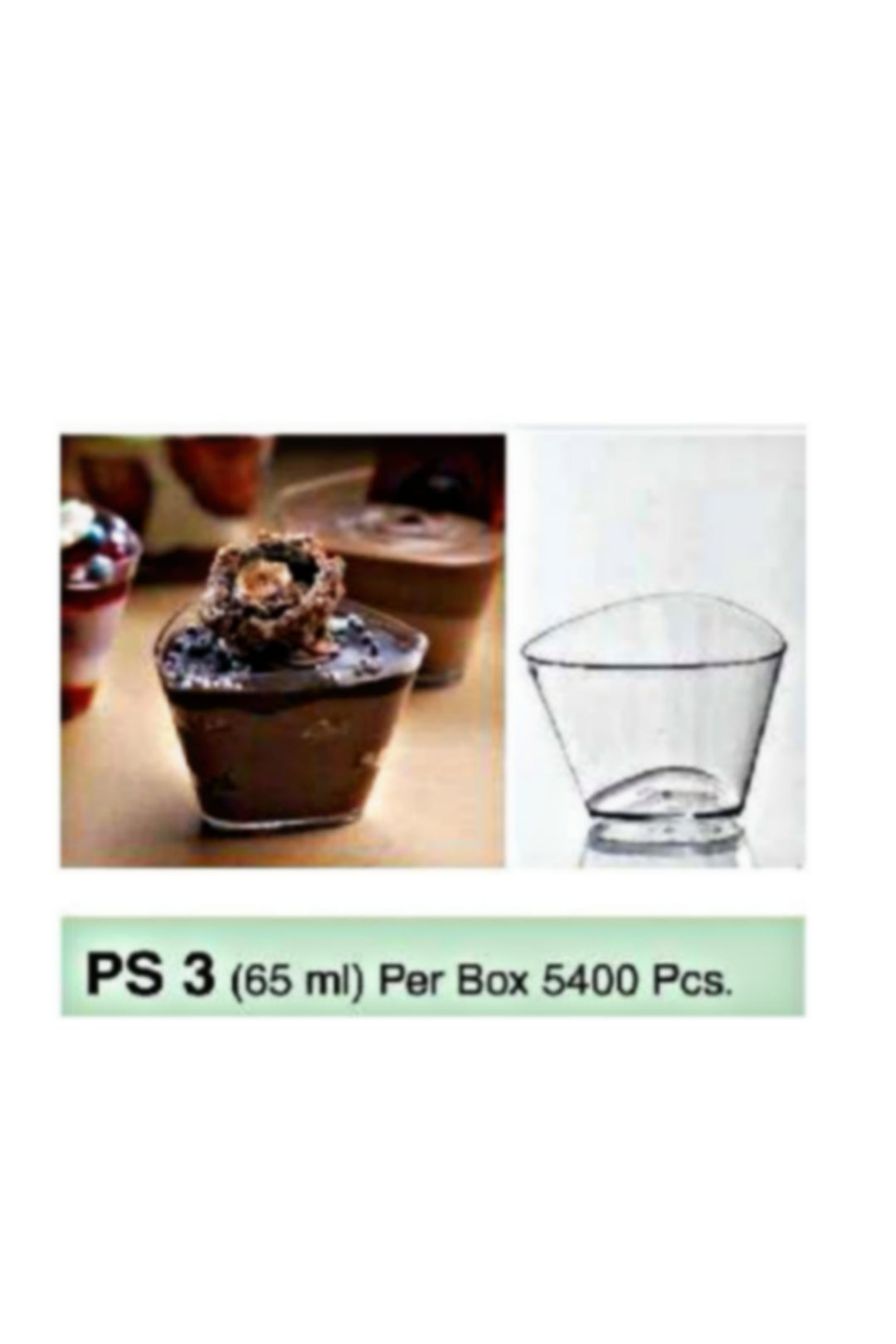 Mini Transparent Acrylic Mousse Cup Without Lid | Pudding Cup | Parfait Cup 65 ML (PS-3) (MOQ 500 PCS) (F)
