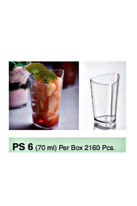 Mini Transparent Acrylic Mousse Cup Without Lid | Pudding Cup | Parfait Cup 70ML (PS-6)  (MOQ 500 PCS) (E)