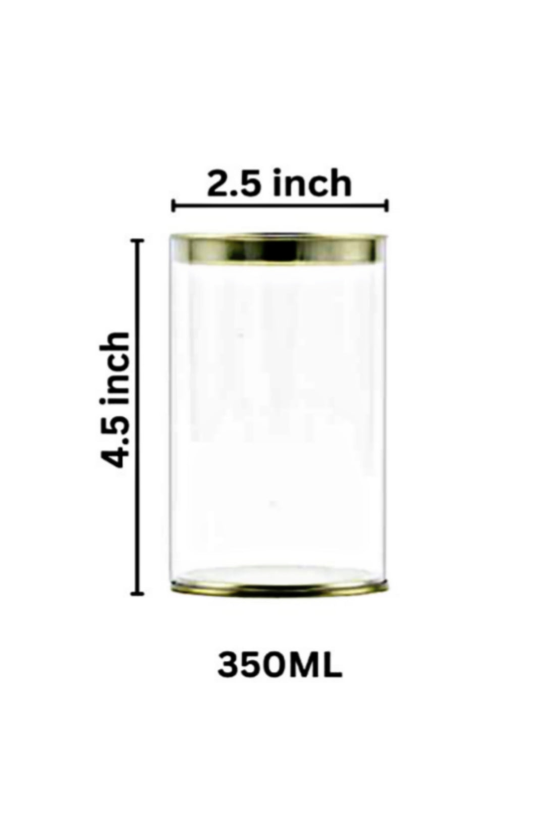Clear Plastic Pet Jar with Golden Lid 350ML 2.5x4.5 Inch (MOQ 100 PCS) (RF)