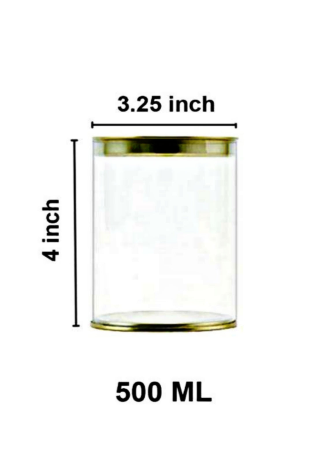 Clear Plastic Pet Jar with Golden Lid 450ML 3.25x4 Inch (MOQ 100 PCS) (RU)