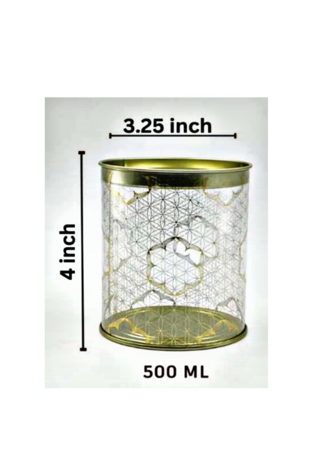 Clear Plastic Pet Jar with Golden Lid 450ML 3.25x4 Inch (II)