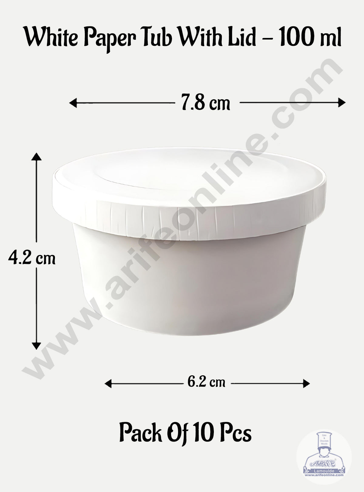 100ml White Kraft Paper Tub With Lid (MOQ 100 PCS)
