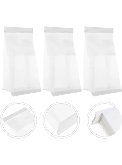 Small bread pouch With Window-White - (28 X 12.5 X 9 cm) (Pack of 10) (SB-ZP-14) (MOQ 12 PACK)