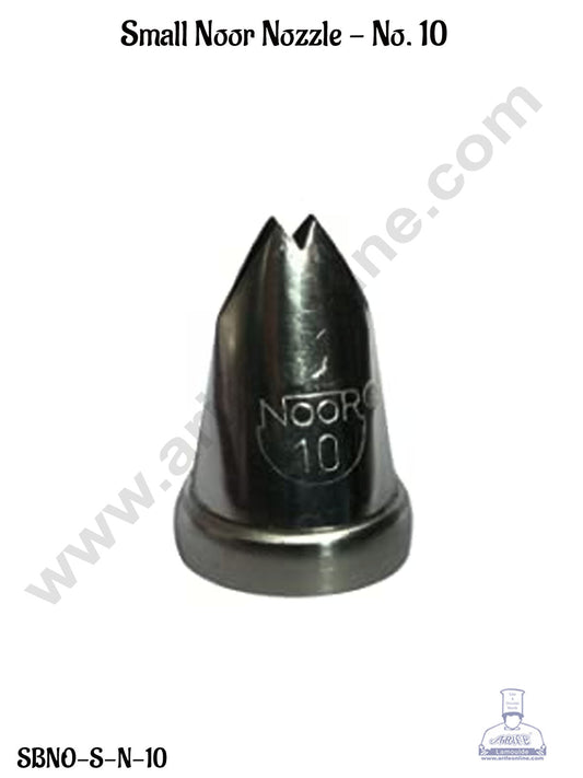 Small Noor Icing Tip Nozzle No. 10 Shape Icing Nozzle with Collar Ring | Piping Steel Nozzle (MOQ 50 PCS)