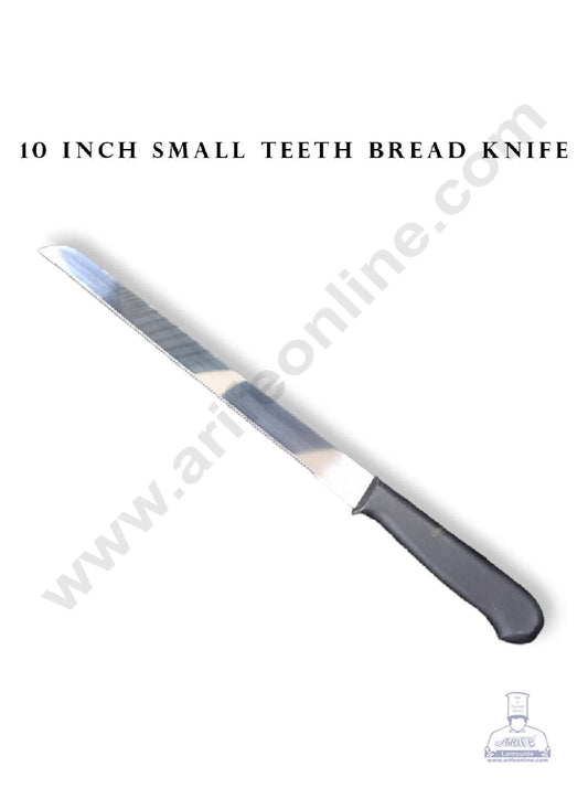 10" Small Teeth Black Handle Bread Knife | Cake Slicer (EE)