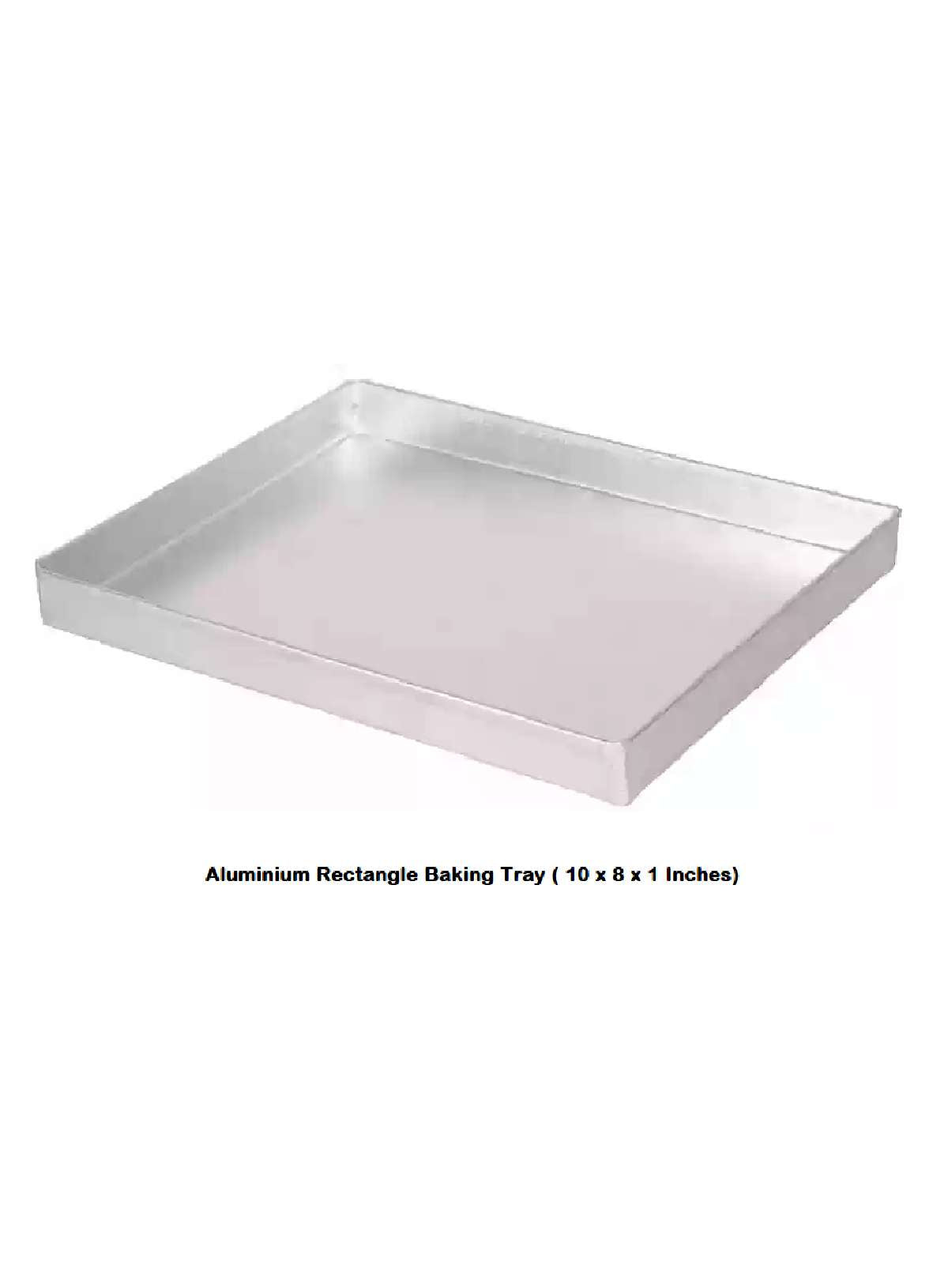 Aluminum Rectangle Cake Mould Baking Tray - (10 x 8 x 1 inches) (MOQ 12 PCS)