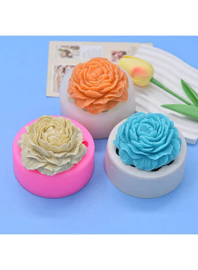 3D Silicon 1 Cavity Large Peony Flower Shape Silicon Candle Mould, Silicon Soap Mould (SBSP-DYF7308) (MOQ 12 PCS) (OD)