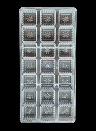 Regular Bakers 21-Cavity Square Flower Polycarbonate Chocolate Mold |SBPS-122|1 Piece|  (MOQ 12 PCS) (ADD)