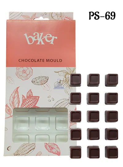 Regular Bakers 21-Cavity Square / Cube Polycarbonate Chocolate Mold |SBPS-69|1 Piece| (MOQ 12 PCS)