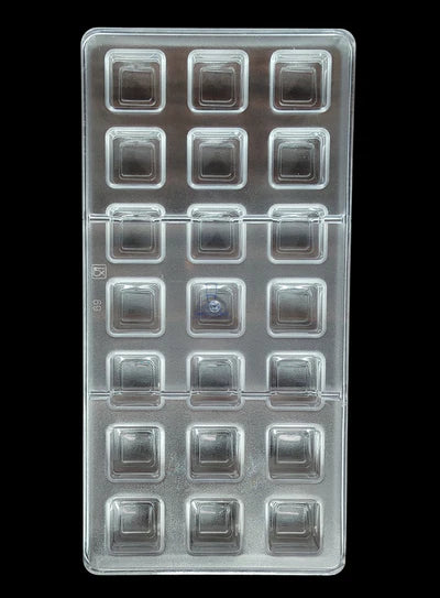 Regular Bakers 21-Cavity Square / Cube Polycarbonate Chocolate Mold |SBPS-69|1 Piece| (MOQ 12 PCS)