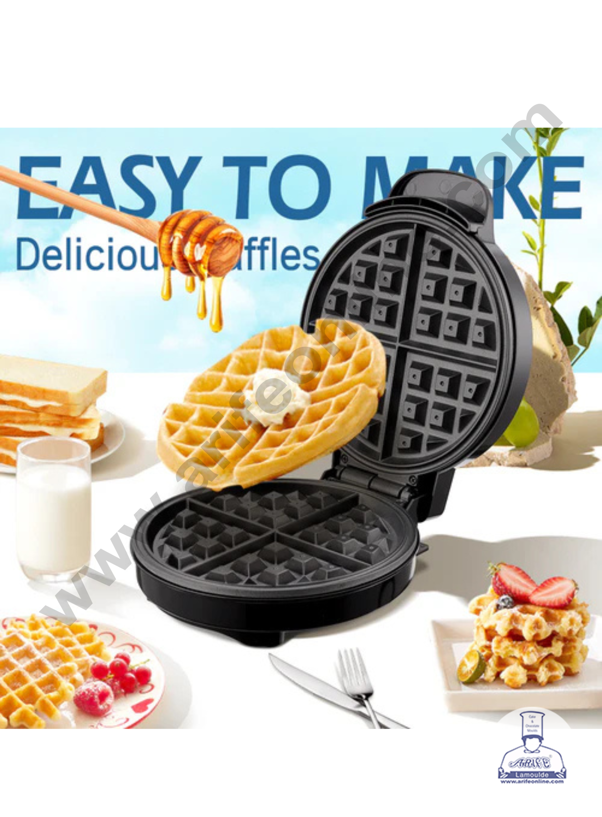 Jamaky Round shape 1500W Waffle Maker Non-Stick Waffle Iron - Model: JMK2007 A (SB-JM-JMK2007 A)  (MOQ 10 PCS)