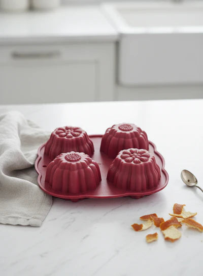 4 Cavity Silicone Poppy Muffin Mold - 1 Piece - CK3-024 (MOQ 12 PCS)