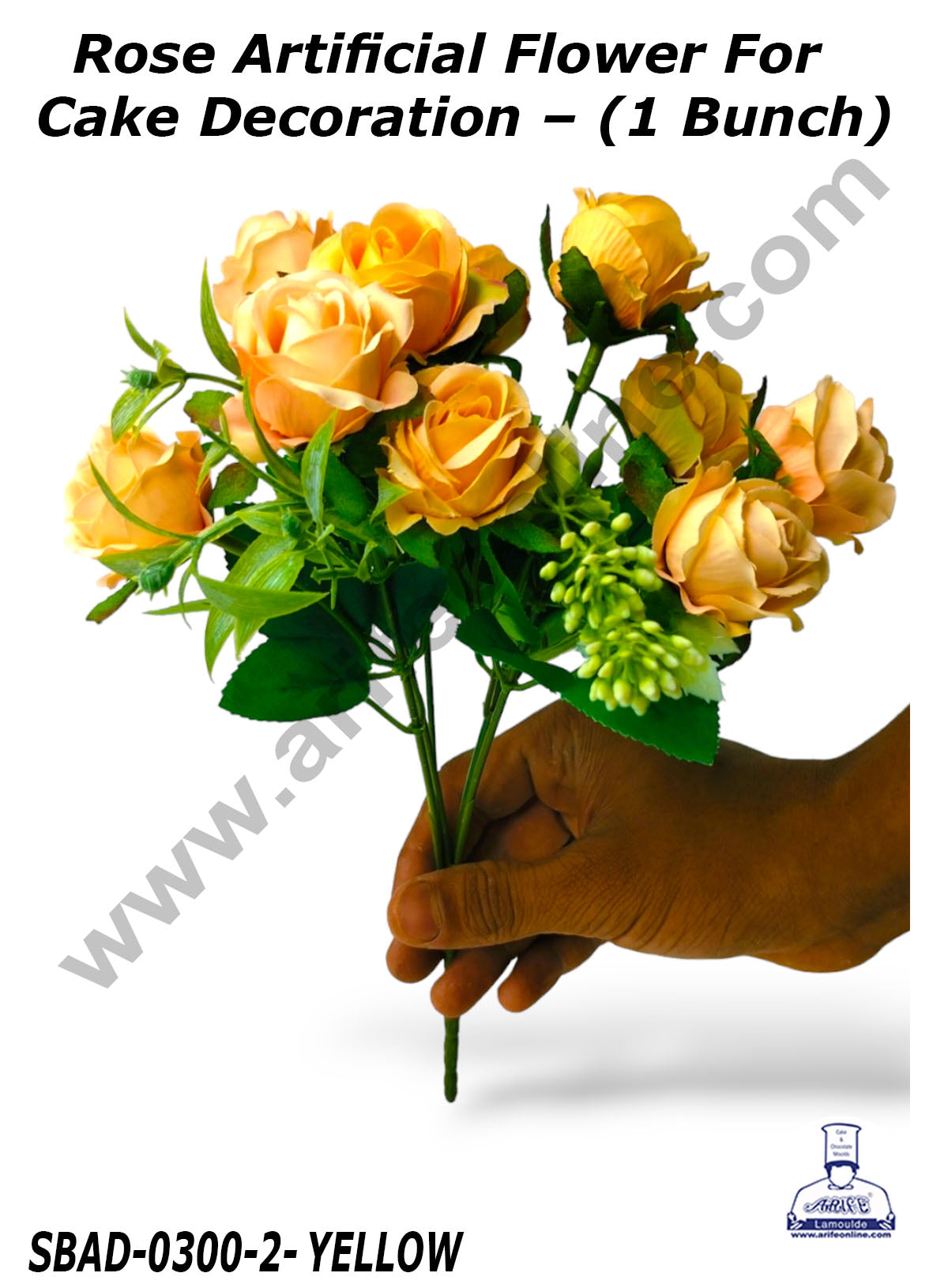 Rose Artificial Flower For Cake Decoration – (1 Bunch) (MOQ 12 BUNCH)