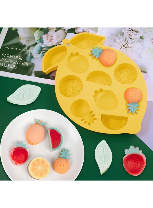 11 Cavity Strawberry & Pineapple Fruit Shape Silicone Mould | Strawberry, Citrus, Watermelon & Fruit Chocolate Dessert Mould (SBSM-LBM1134) - (MOQ 12 PCS) (UD)