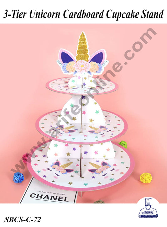 3-Tier Unicorn Cardboard Cupcake Stand (MOQ 12 PCS)