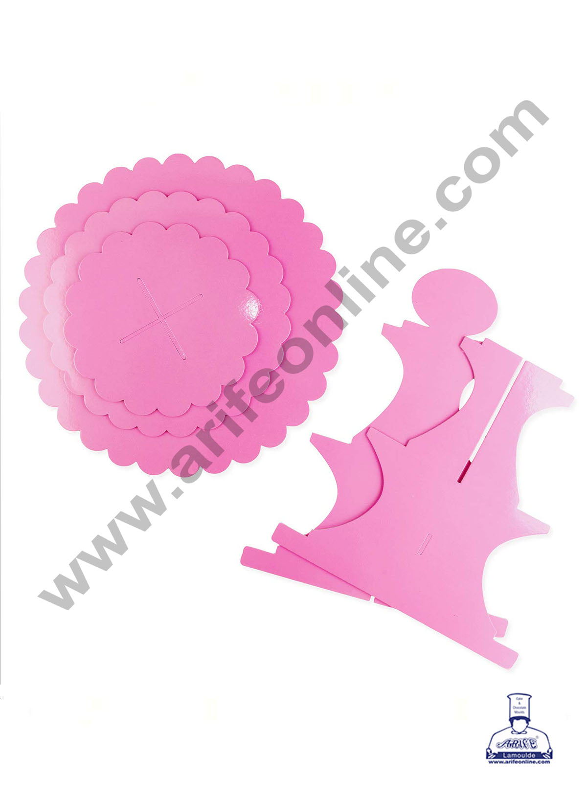 Cake Decor™ 3-Tier Lace Edge Cardboard Cupcake Stand Holder - Heavy