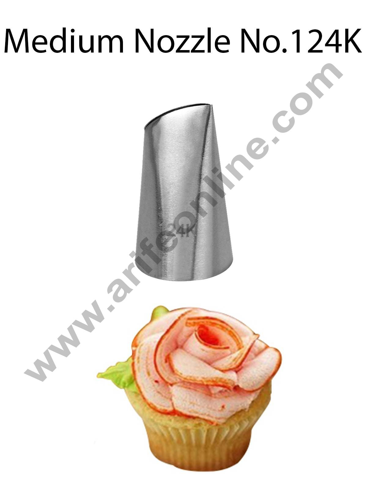 Cake Decor Medium Nozzle - No. 124K Petal Piping Nozzle