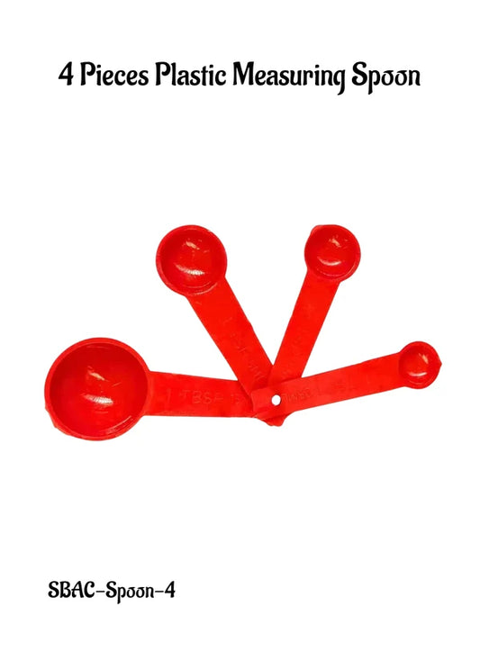 4 Pieces Plastic Measuring Spoon Set – Assorted Colour | Baking & Cooking Measuring Spoons(SBAC-Spoon-4) (MOQ 50 PCS)