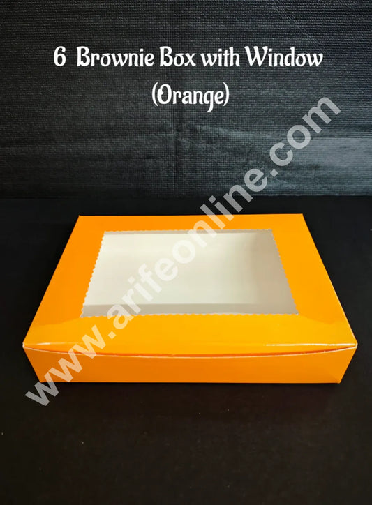 6 Cavity Brownie Boxes Orange color | Brownie Carriers - 10 Pcs Pack (MOQ 12 PACK)