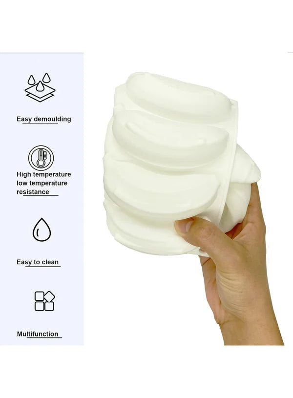 12 Cavity Banana Shape Silicone Mould | Banana Dessert, Chocolate & Cake Mould (SBSM-CK10-349/LBM-1236) - (MOQ 12 PCS) (AIE)