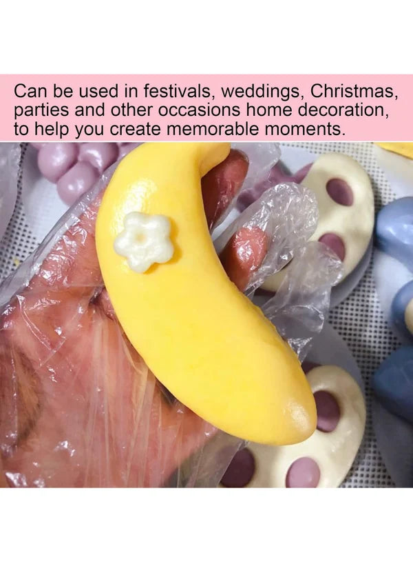 12 Cavity Banana Shape Silicone Mould | Banana Dessert, Chocolate & Cake Mould (SBSM-CK10-349/LBM-1236) - (MOQ 12 PCS) (AIE)
