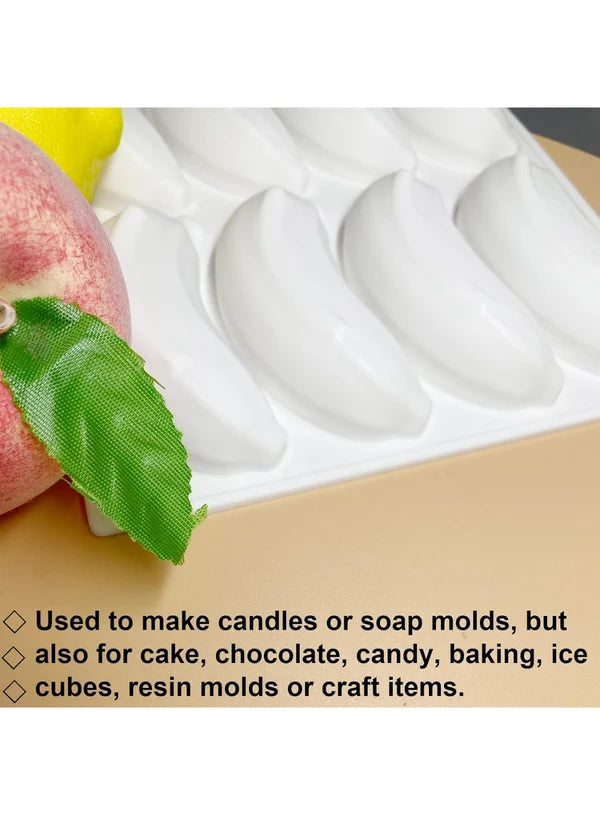 12 Cavity Banana Shape Silicone Mould | Banana Dessert, Chocolate & Cake Mould (SBSM-CK10-349/LBM-1236) - (MOQ 12 PCS) (AIE)
