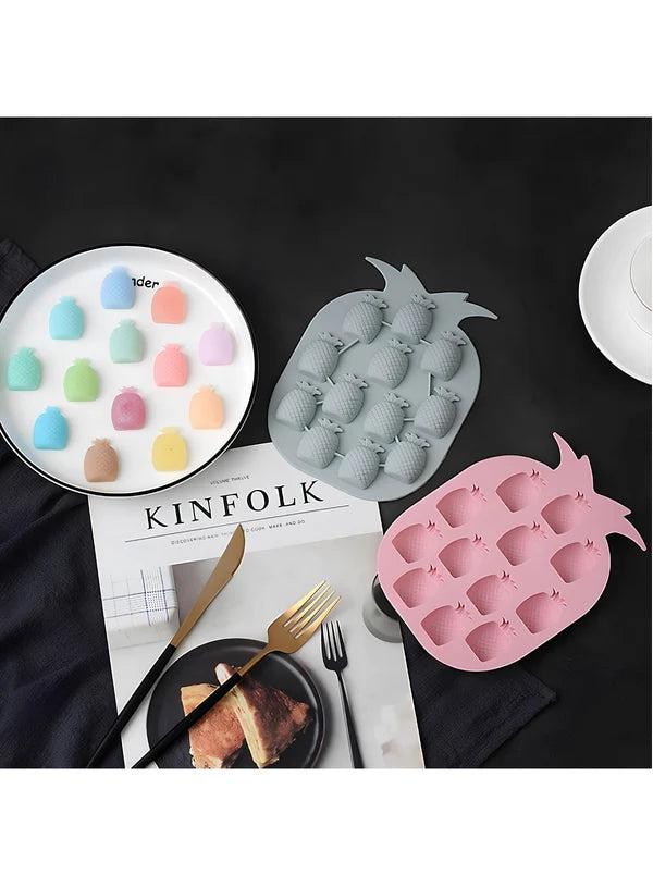 12 Cavity Pineapple Shape Silicone Mould | Pineapple Chocolate, Candy & Dessert Mould (SBSM-CK3-1033) - (MOQ 12 PCS) (EE)