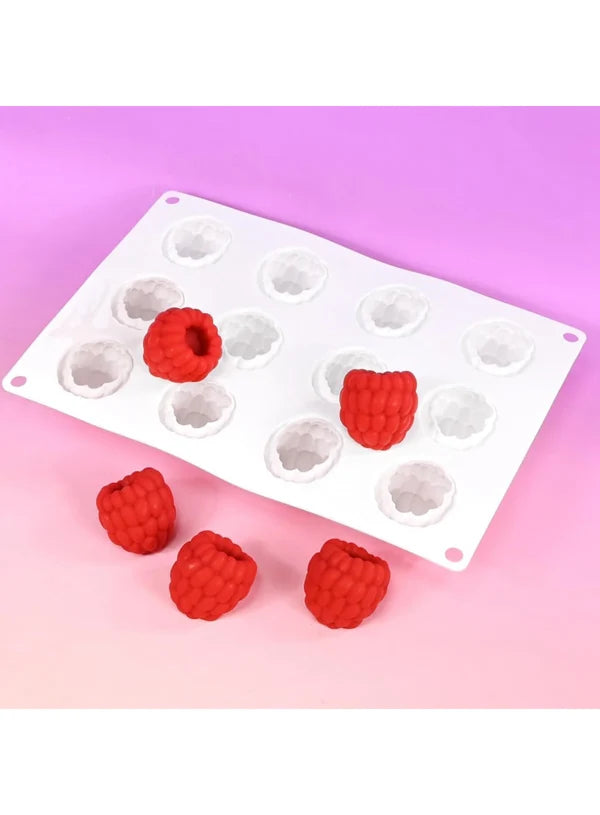 12 Cavity Raspberry Silicone Mould | Raspberry Shape Fruit Mould for Mousse, Chocolate, Cake & Dessert (SBSM-CK3-1084) - (MOQ 12 PCS) (AAD)