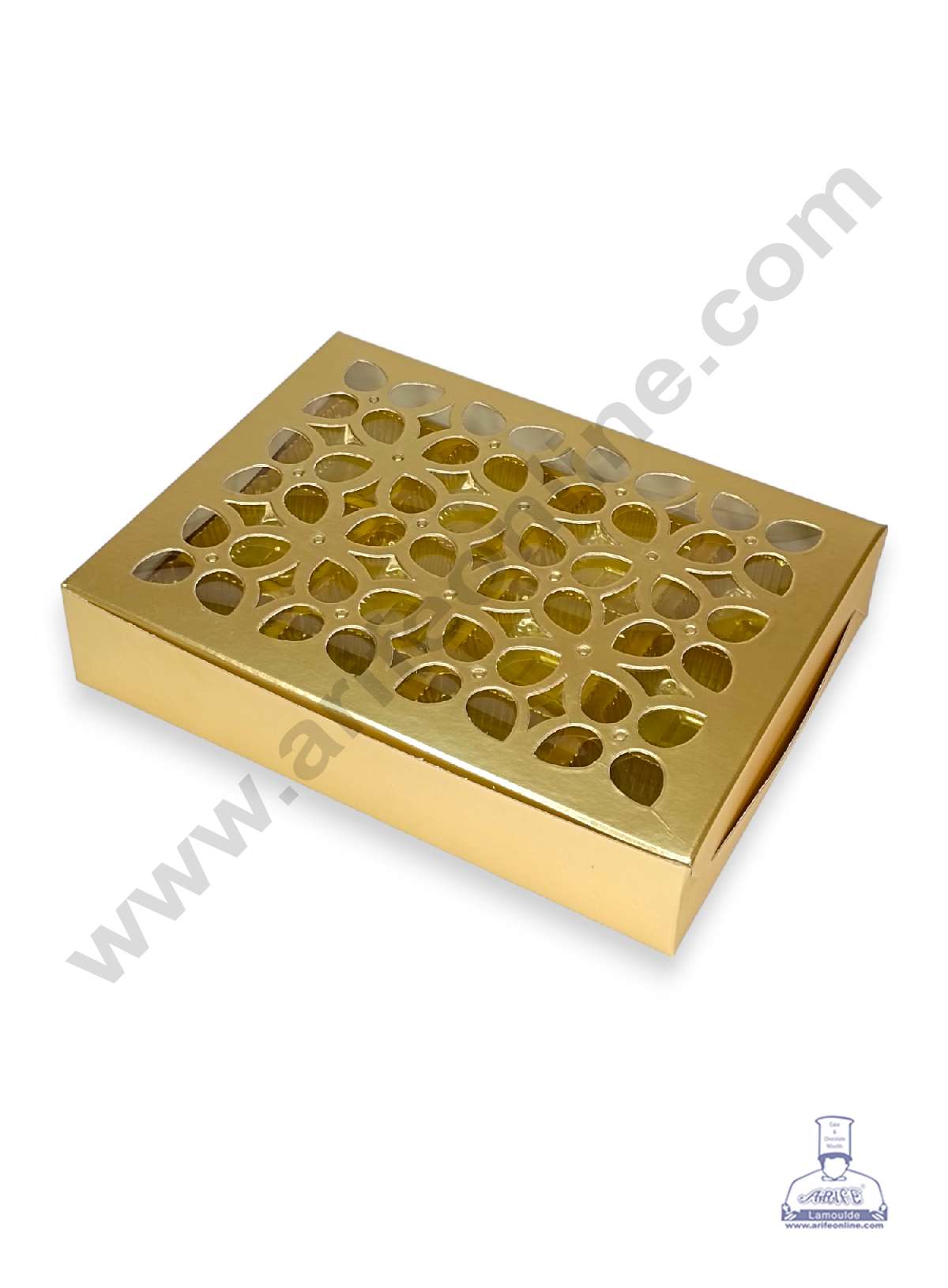 12 Cavity Chocolate Box with Cavity & Cutout Window Without Handle ( 10 Piece Pack ) - Gold (MOQ 12 PCK) (AMD)