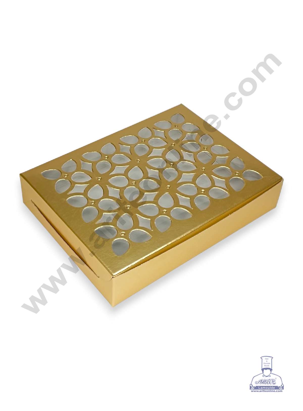 12 Cavity Chocolate Box with Cavity & Cutout Window Without Handle ( 10 Piece Pack ) - Gold (MOQ 12 PCK) (AMD)