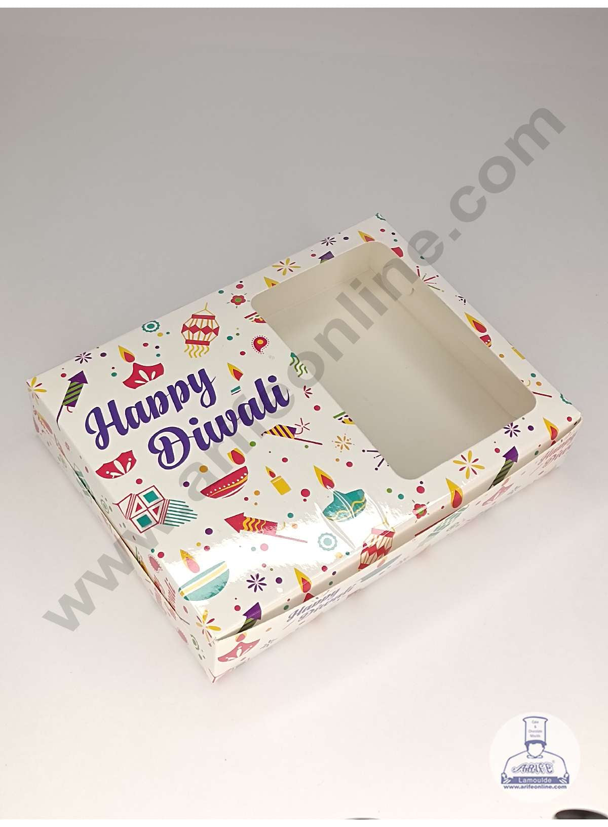 12 Cavity Diwali Theme Chocolate Box with Clear Window & Cavity ( 10 Piece Pack ) - White (MOQ 12 PACK) (ARD)