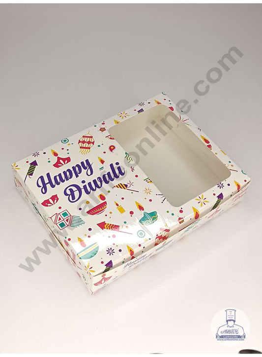 12 Cavity Diwali Theme Chocolate Box with Clear Window & Cavity ( 10 Piece Pack ) - White (MOQ 12 PACK) (ARD)