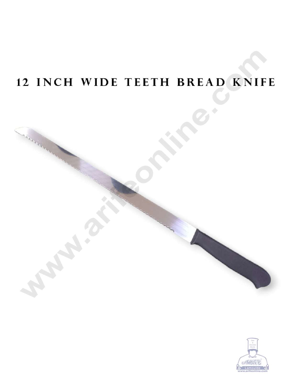 12" Wide Teeth Black Handle Bread Knife | Cake Slicer (ME)