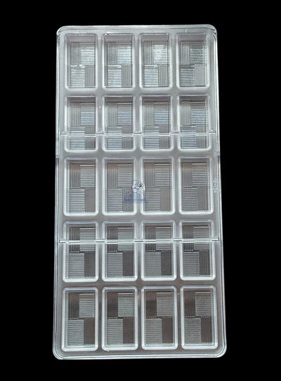 Regular Bakers 20-Cavity Polycarbonate Geometric Bar Chocolate Mould |SBPS-124|1 Piece| (MOQ 12 PCS) (ADD)