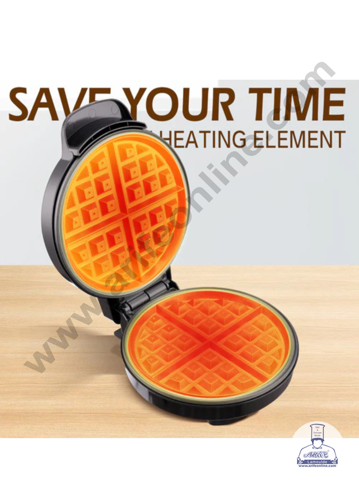 Jamaky Round shape 1500W Waffle Maker Non-Stick Waffle Iron - Model: JMK2007 A (SB-JM-JMK2007 A)  (MOQ 10 PCS)