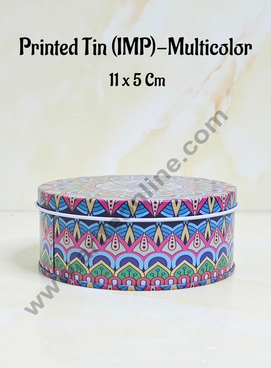 Printed Dream Tin (IMP) | Dream Cake Tin Torte cake Cookie Cake Tin - Multi-Color - 11 cm X 5cm (MOQ 160 PCS PER CRTN)