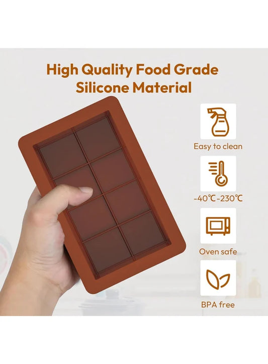 1 Cavity 8 Box Design Kunafa Chocolate Bar Silicone Mould | Pistachio Kunafa Chocolate Bar Mould (MOQ 12 PCS) (EE)