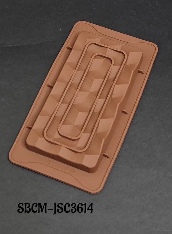 1 Cavity Deep Diamond Kunafa Chocolate Bar Silicone Mould | Pistachio Kunafa Chocolate Bar Mould (Design-09)