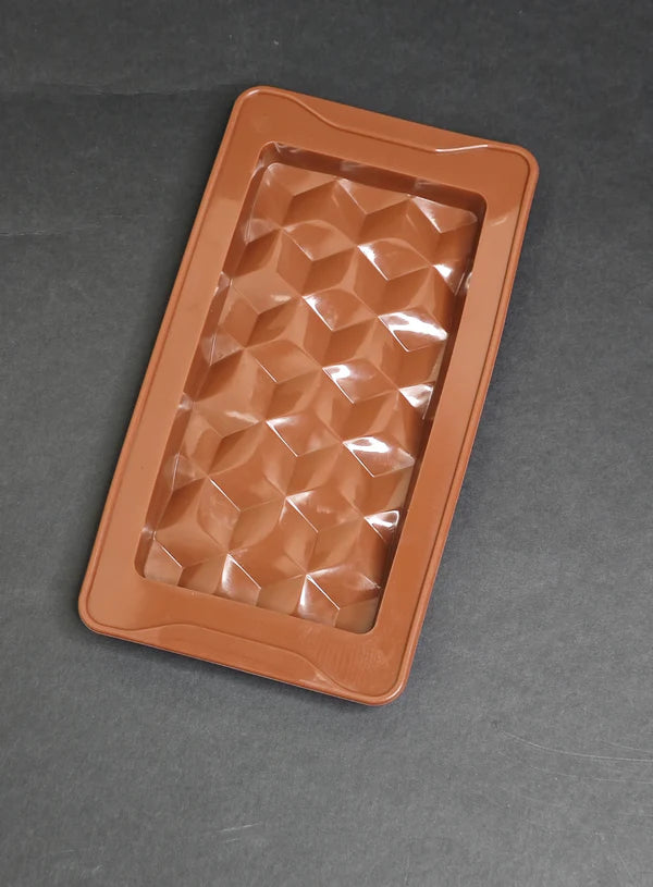 1 Cavity Deep Diamond Kunafa Chocolate Bar Silicone Mould | Pistachio Kunafa Chocolate Bar Mould (Design-09)