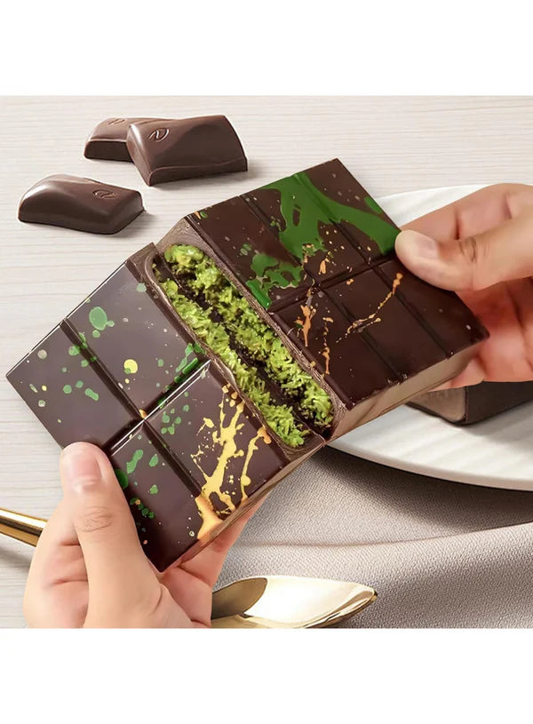 1 Cavity 8 Box Design Kunafa Chocolate Bar Silicone Mould | Pistachio Kunafa Chocolate Bar Mould (MOQ 12 PCS) (EE)