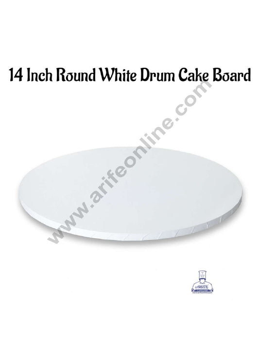 White Round Drum Cake Board Cake Base - 14 inch (MOQ 50 PCS) (OD)