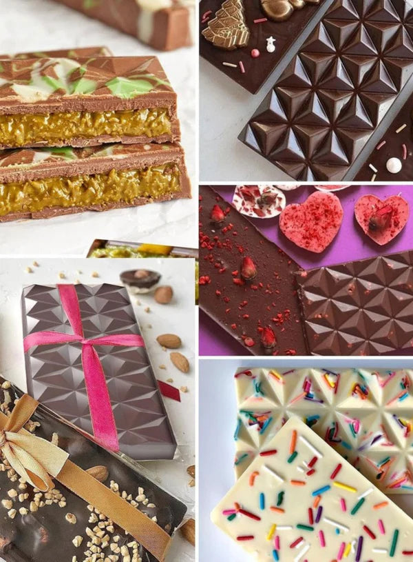 1 Cavity Deep Diamond Kunafa Chocolate Bar Silicone Mould | Pistachio Kunafa Chocolate Bar Mould (Design-09)