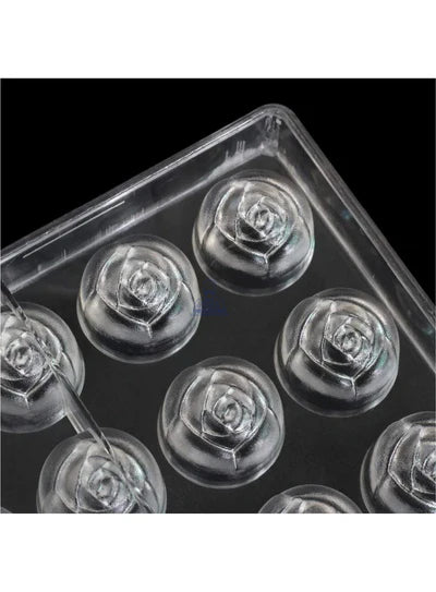 Regular Bakers 21-Cavity Polycarbonate Rose Flower Chocolate Mold |SBPS-32|1 Piece| (MOQ 12 PCS) (ADD)