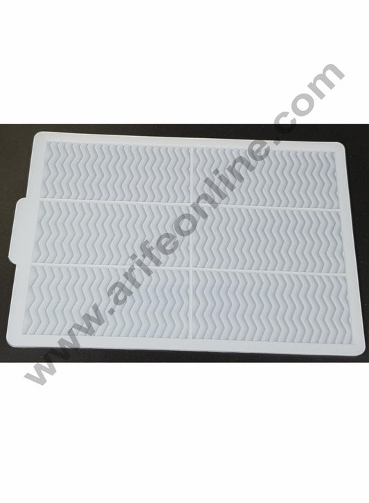 Cake Decor Silicon 6 in 1 Rectangle Wave Shape Chocolate Garnishing Mould Cake Insert Decoration Mould