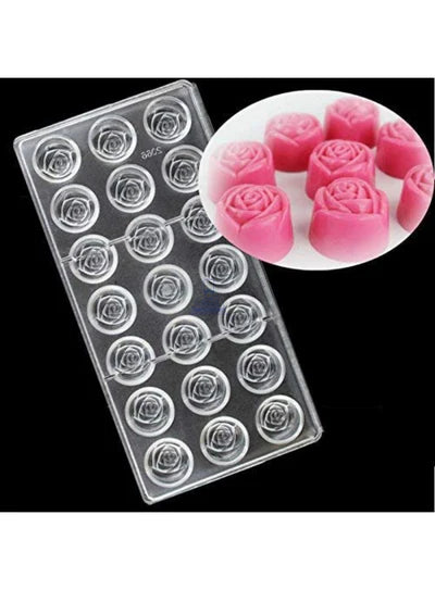 Regular Bakers 21-Cavity Polycarbonate Rose Flower Chocolate Mold |SBPS-32|1 Piece| (MOQ 12 PCS) (ADD)