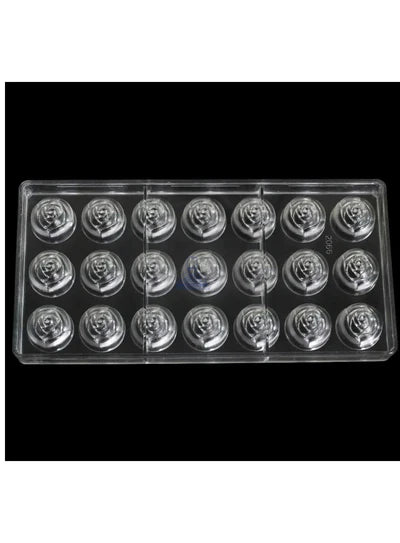 Regular Bakers 21-Cavity Polycarbonate Rose Flower Chocolate Mold |SBPS-32|1 Piece| (MOQ 12 PCS) (ADD)